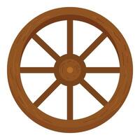 Vintage wooden wagon wheel isolated on white vector