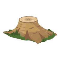graphic of a tree stump in a stylized cartoon form, isolated on a white background vector