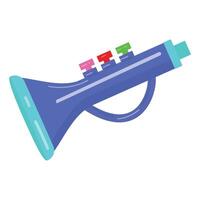 Bright and playful illustration of a trumpet in a vibrant cartoon style vector