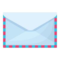 illustration of a blue envelope with red and teal striped borders, ideal for stationery themes vector