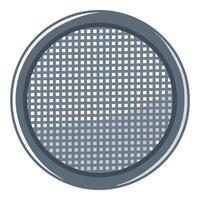 illustration of a gray round metal sieve with a fine mesh pattern vector