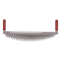 graphic of a traditional twohandled crosscut saw on a white background vector