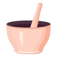 Pink mortar and pestle illustration vector