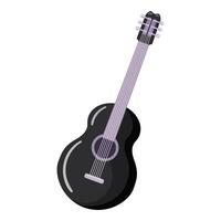 Classic black acoustic guitar illustration vector