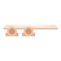 Minimalist wooden bench illustration vector