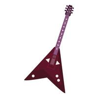 Purple flying v electric guitar illustration vector