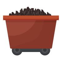 Mining cart full of coal illustration vector