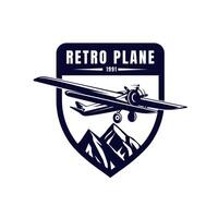 Vintage retro aviation logo airplane airline badge vector