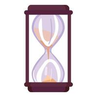 Digital illustration of a classic hourglass with sand trickling down, isolated on white vector