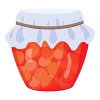 Cartoon illustration of a jar of red jam vector