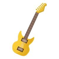 Vibrant isometric illustration of a yellow electric guitar on a white background vector