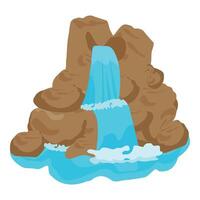 Cartoon waterfall and pool illustration vector