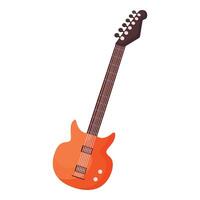 Vibrant orange electric guitar illustration vector