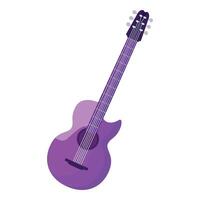 Vibrant purple acoustic guitar illustration vector