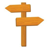 Illustration of a wooden signpost with two blank directional arrows vector