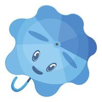 Cheerful blue umbrella character with a smiling face, perfect for kidfriendly content vector