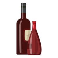 French red wine bottles icon cartoon . Alcohol drink vector