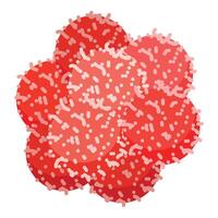 Digitally illustrated red sponge texture with detailed porous surface vector