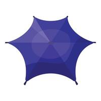 graphic of a simplified top view of a blue umbrella on a white background vector