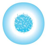 Graphic illustration of a blue sphere with dynamic shapes and textures vector