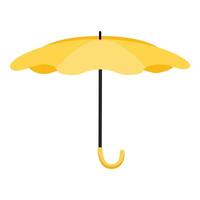 illustration of a vibrant yellow umbrella with a classic hook handle vector