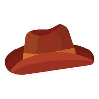 Vintage brown fedora hat isolated on white vector