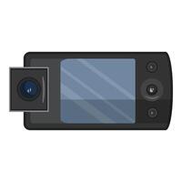 Modern black dashboard camera isolated illustration vector