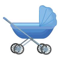 art of a vintagestyle blue baby stroller vector