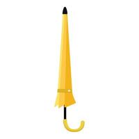 graphic of a bright yellow closed umbrella with a curved handle vector