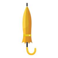 Colorful graphic of a closed yellow umbrella with a curved handle vector