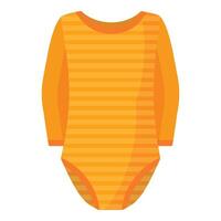 Bright orange striped baby onesie isolated vector