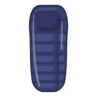 Digital illustration of a classic early 2000s mobile phone in blue color vector