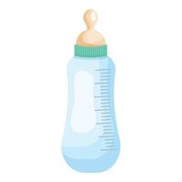 Colorful illustration of a baby's feeding bottle with measurements vector