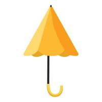 Bright yellow umbrella on white background vector