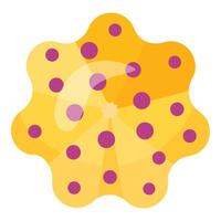 Abstract yellow amoeba with purple dots illustration vector