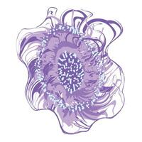 Abstract purple floral watercolor design vector