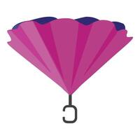 graphic of a stylized pink umbrella with a curved handle vector