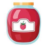 illustration of raspberry jam jar vector