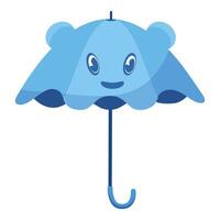 Cute cartoon animal umbrella illustration vector