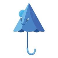 Cartoon umbrella character with smiling face vector