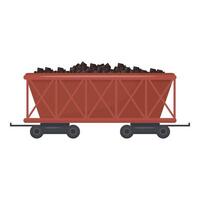 illustration of a coal mine cart on rails vector