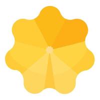 Vibrant digital illustration of a simple yellow flower with a star shape center vector