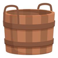 Isolated illustration of a cartoonstyle wooden bucket on a white background vector