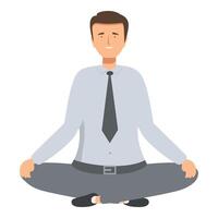Businessman practicing meditation in office attire vector