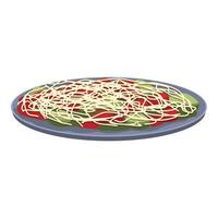 Plate of spaghetti with sauce and cheese vector