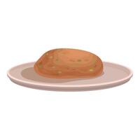 Cartoon loaf of bread on plate vector