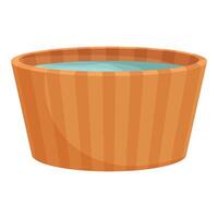 Cartoon wooden tub with water illustration vector