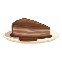 Delicious chocolate layer cake on plate vector