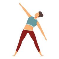 Vibrant illustration of a young woman engaging in a dynamic yoga stretch routine vector