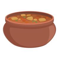 illustration of hearty vegetable stew in pot vector